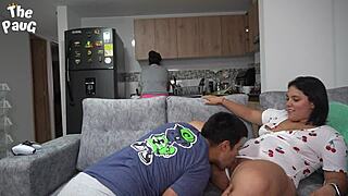 curvy colombian madrastra watches me fuck girlfriend