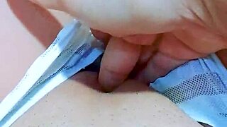 i finger my pretty pink shaved pussy hard in office bathroom