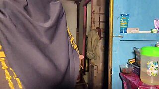 housewife chills in the kitchen touching herself casually