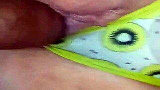 Kiwi shoves panties aside for monster cock pounding