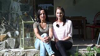 Lesbian Babes Feel Ecstatic Kissing Clits Outdoors