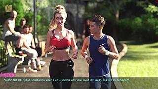 hey milf wife and stepmom, your big tits bounce on jog