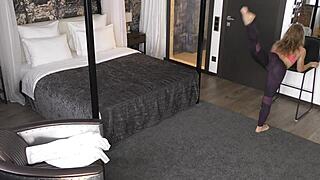 sporty skinny teen deepthroats huge cock anal gapes