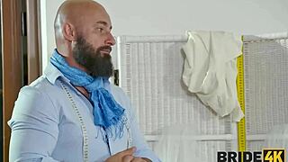 skinny bride cheats gives shaved pussy to old huge dick owner