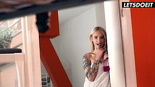 early morning russian blonde hostel teen arteya begs bbc doggystyle riding tits bounce