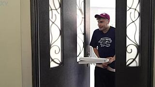 hey pizza guy, fuck me now! horny housewife monika fox takes it deep