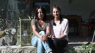 Lesbian Babes Feel Ecstatic Kissing Clits Outdoors