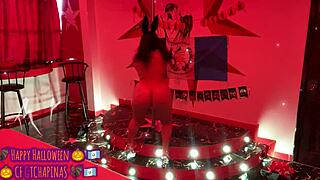 i'm playboy bunny chapina bella ripping clothes for halloween