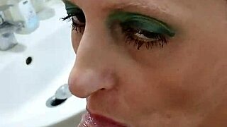 Sandra swallows my hot sperm!