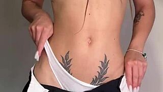 petite slut in stockings gapes asshole wide with dildo squirt