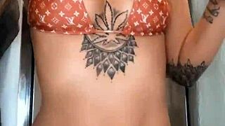 hey babe check skylarbonez all oiled up shaking big tits in louis vuitton bikini hardcore