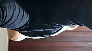 Cheating blonde takes stranger bareback anal creampie at bar no pussy for hubby