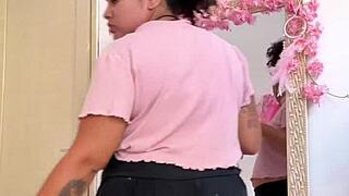 chubby ebony babe farts getting ready for her hot date