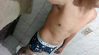 hey wanna see this guy stroke his cock to explosive solo cumshot??