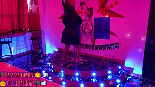 i'm playboy bunny chapina bella ripping clothes for halloween