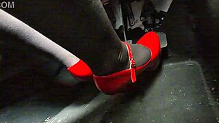 Redhead Voyeur Pedal Pumps Heels Nylon Leggings Car to Office