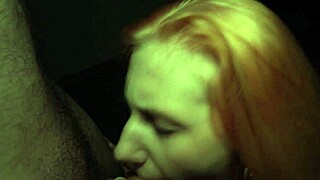 they sneak hard nighttime fucks with cute redhead riding rough doggystyle then swallowing cum