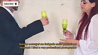 bride fucks photographer wildly and they almost get caught!