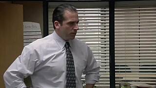 Shaved Shemale Works the Office in Heels and Nothing Else