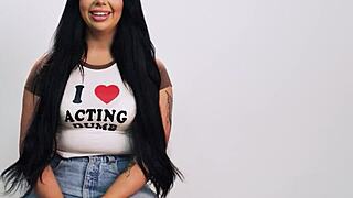 Aussie teen Holly Day fingers pussy to orgasm post-interview!