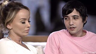 Stepmom Pristine Edge Deepthroats Stepsons Monster Cock All Night Cum on Tits