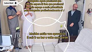 bride fucks photographer wildly and they almost get caught!