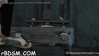 Bound slut sucks master's cock in nasty BDSM game