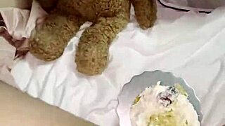 Kinky 18-Year-Old Virgin Stepsis Masturbates with Creamy Cake in LA