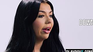 Aussie teen Holly Day fingers pussy to orgasm post-interview!