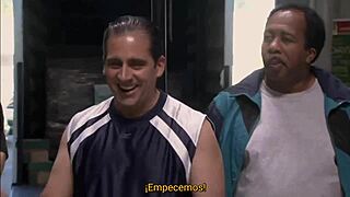 Shaved Shemale Works the Office in Heels and Nothing Else