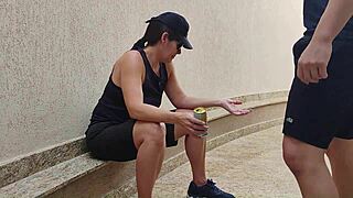 BEER turns into roommate DEEPTHROAT GAGGING FUCK!