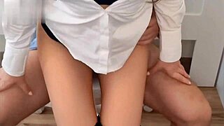 Secretary Fucked Doggystyle After Hours Desk Riding Cum