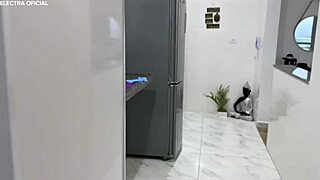 Brazilian Maid Teases Boss Cleaning In Ultra-Tiny Shorts