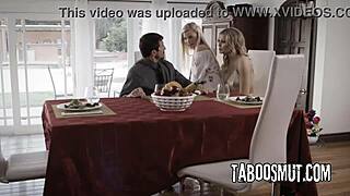 STEP-DADDY interviews Kenzie Taylor and Carolina Sweets in kinky lingerie threesome CASTING