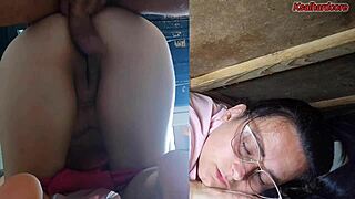 brazilian curvy milf bent over doggystyle bareback by fat daddy cock rough