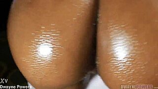 Pov Ebony Oiled Ass Takes Big Black Cock Doggystyle Close!