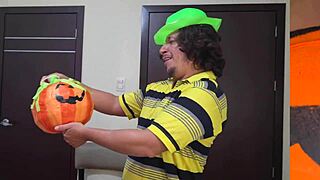Milf Stepmom Begs Halloween Pumpkin Penetration Fuck
