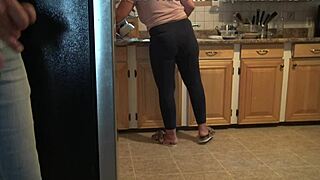 Turkish stepmom nearly catches ass cum masturbation