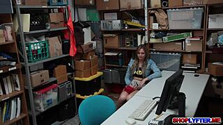 lp officer pounds sexy petite blonde babe's tight pussy at work