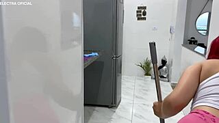 Brazilian Maid Teases Boss Cleaning In Ultra-Tiny Shorts