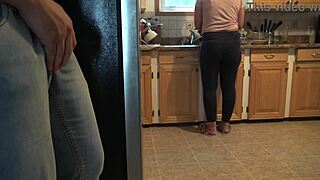 Turkish stepmom nearly catches ass cum masturbation