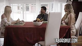 STEP-DADDY interviews Kenzie Taylor and Carolina Sweets in kinky lingerie threesome CASTING