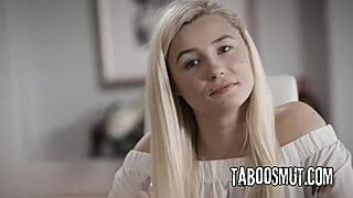 STEP-DADDY interviews Kenzie Taylor and Carolina Sweets in kinky lingerie threesome CASTING