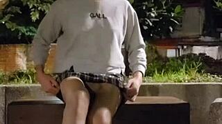 Ting Xuan's Skirt Tease Pee And Park Stroke