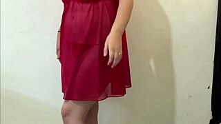 curvy latina wife strips teases in lingerie for boyfriend while husband works