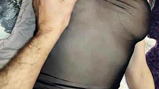 POV wife sex in see-through lingerie with old young twist