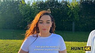 gf's big natural tits bounce wildly as old friend pounds her cheating pussy outdoors