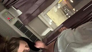 come watch me suck this monster cock in the hotel window!