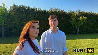 gf's big natural tits bounce wildly as old friend pounds her cheating pussy outdoors