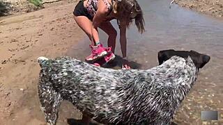 blonde big tits pov public outdoor mud fuck with monster cock